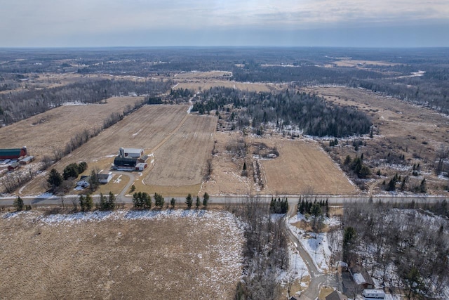 bird's eye view with a rural view