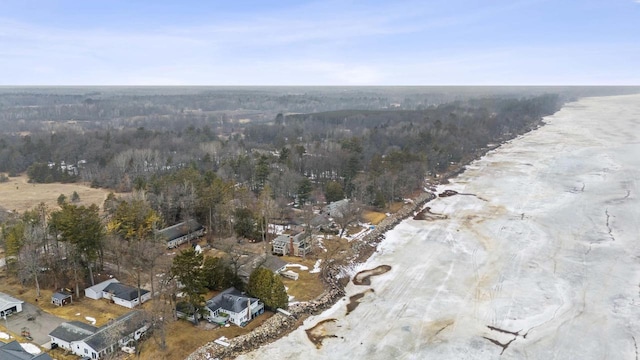 aerial view with a wooded view