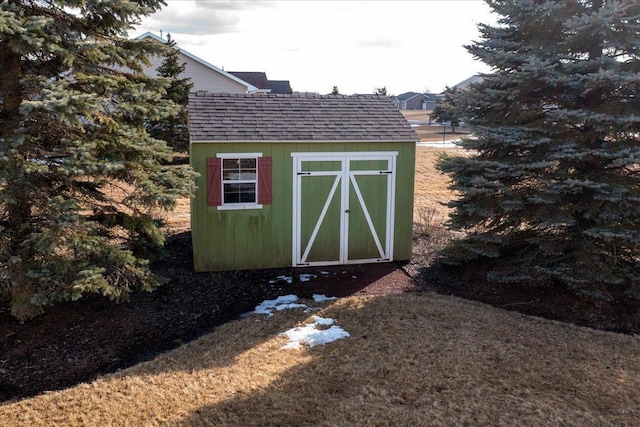 view of shed