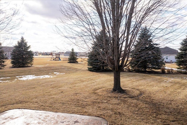 view of yard featuring a playground