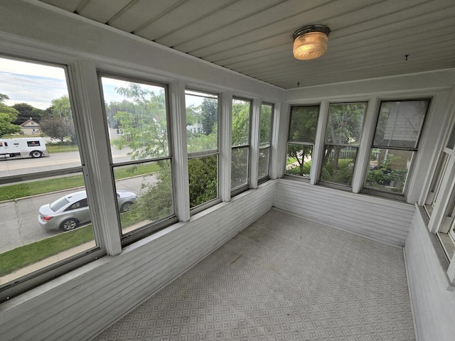 view of unfurnished sunroom