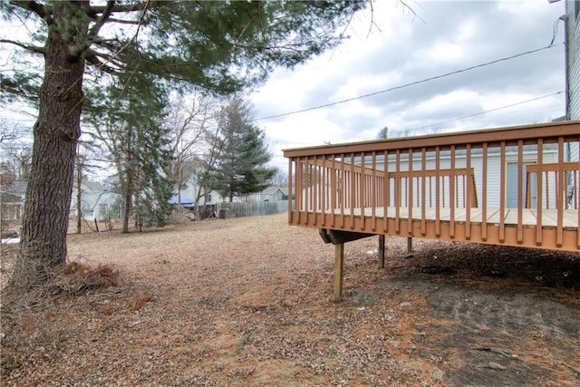 view of yard with a deck