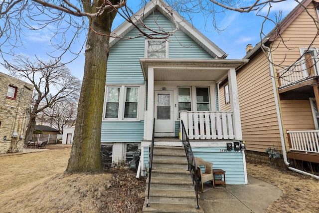 view of front of home with a porch