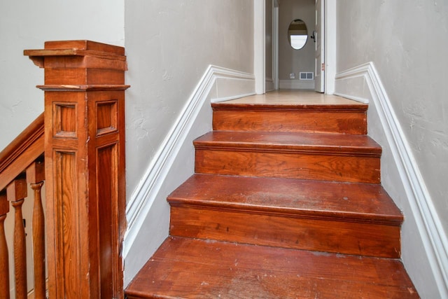 stairs featuring visible vents