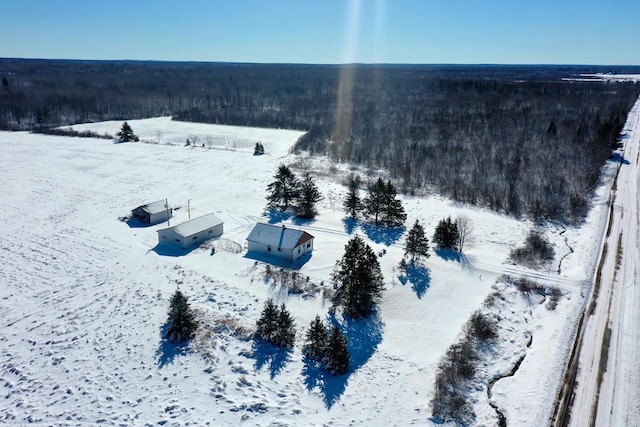 view of snowy aerial view