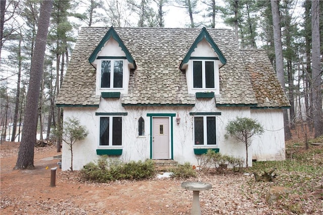 N7843 540th St, Menomonie, WI 54751 - view of front facade with a shingled roof and stucco siding