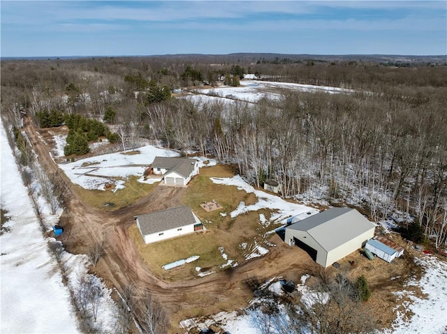 view of snowy aerial view