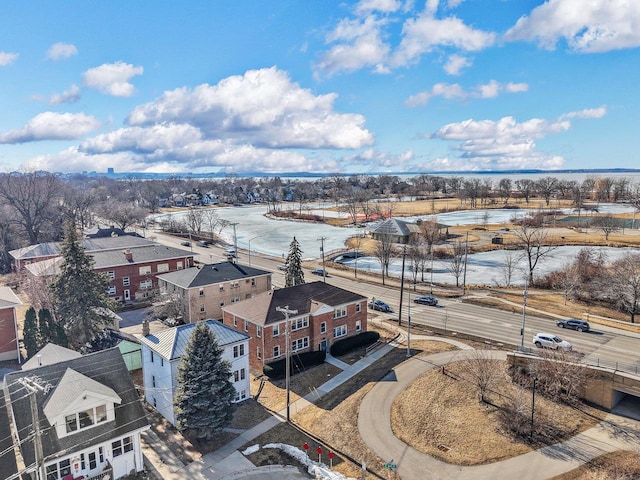 drone / aerial view with a residential view