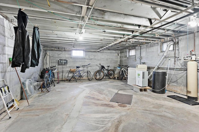 basement featuring washer and dryer