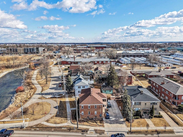 aerial view with a residential view