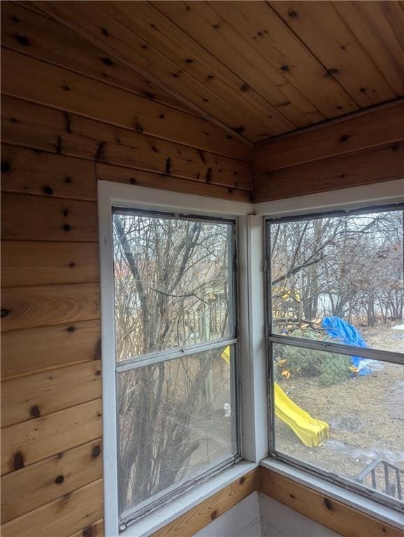 details with wooden ceiling