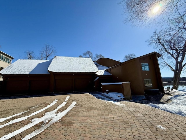 view of snow covered exterior