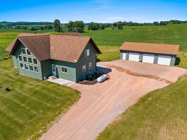 drone / aerial view featuring a rural view