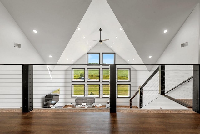 room details featuring recessed lighting and wood finished floors