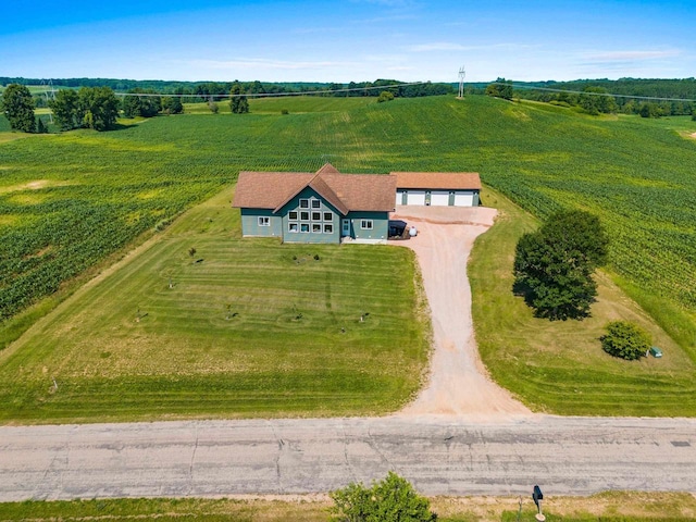 aerial view featuring a rural view