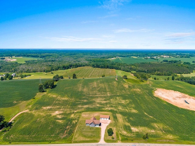 bird's eye view with a rural view