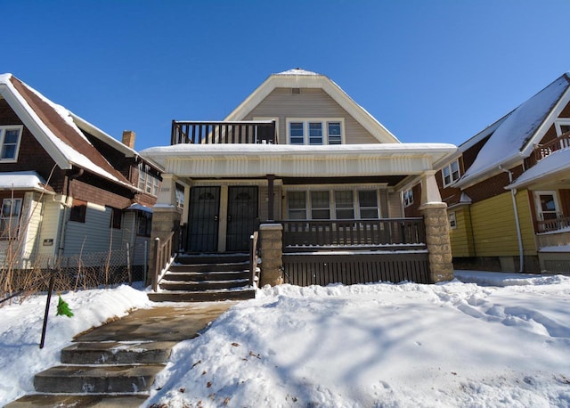 view of front of property with covered porch