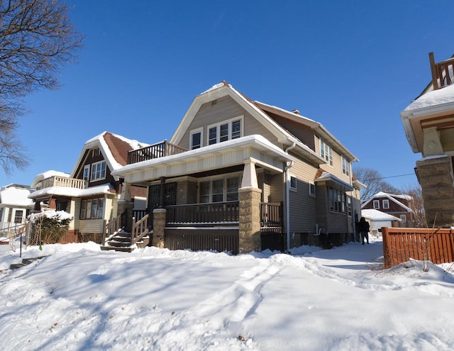 view of front of house with covered porch