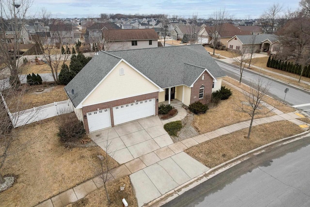 drone / aerial view with a residential view