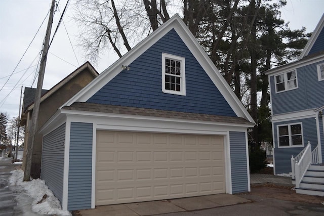 view of garage