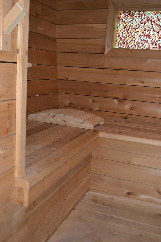 view of sauna