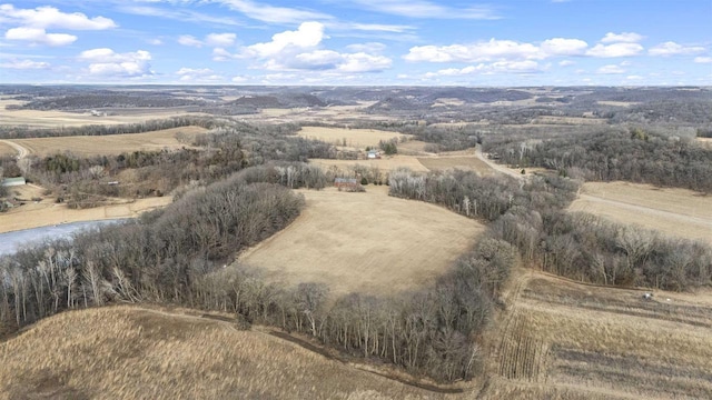 bird's eye view with a rural view