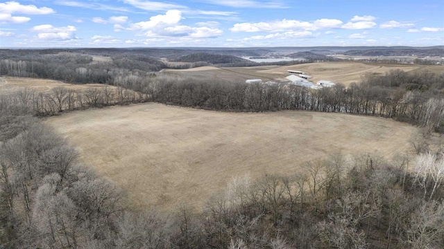 drone / aerial view with a rural view