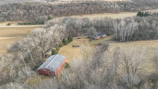 bird's eye view with a rural view