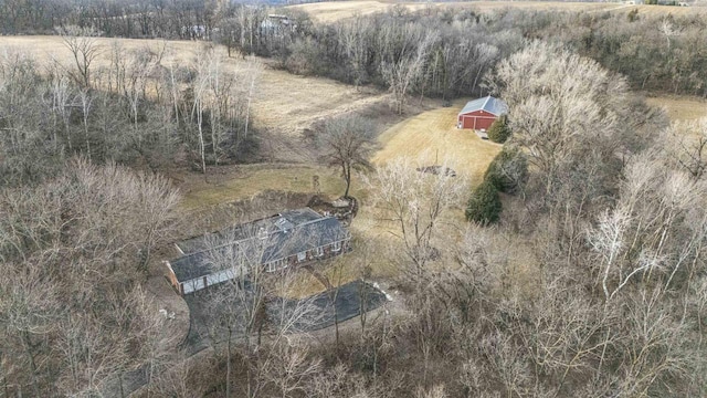 bird's eye view featuring a rural view