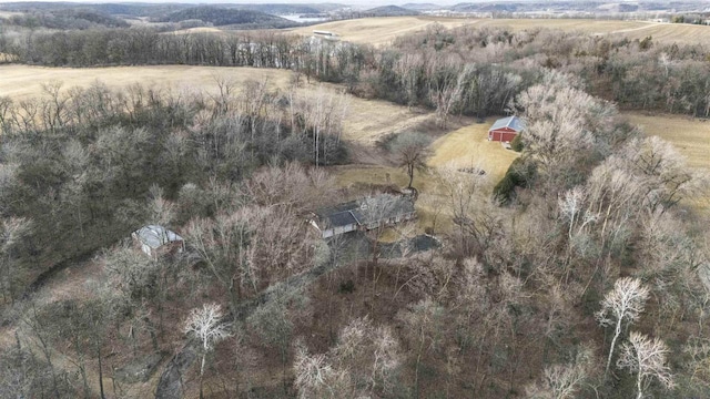 bird's eye view with a rural view