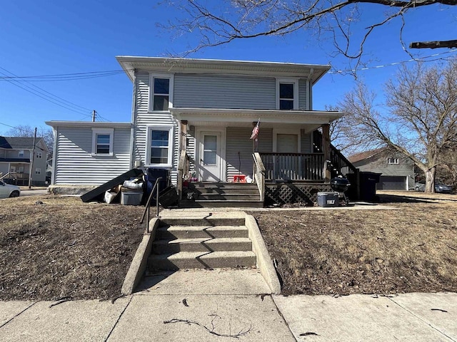 view of front of home with covered porch