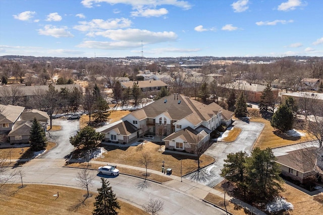 bird's eye view with a residential view