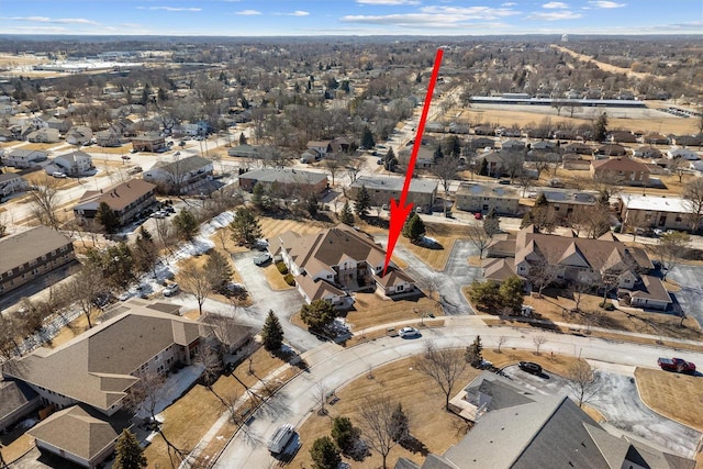 bird's eye view featuring a residential view