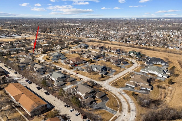 drone / aerial view with a residential view