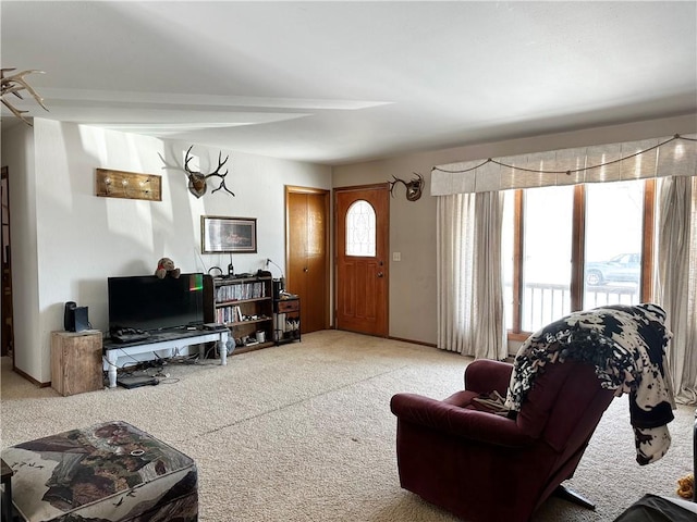 view of carpeted living area