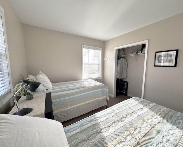 bedroom with a closet