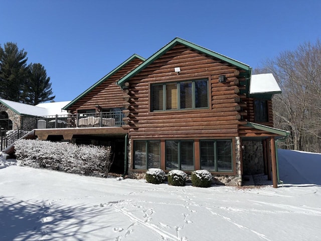 cabin with log siding