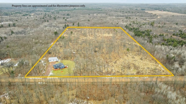 bird's eye view featuring a rural view