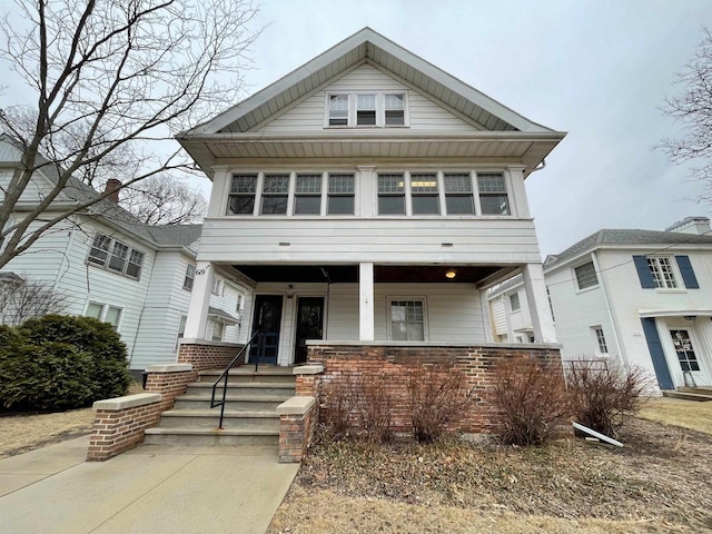 view of front of property featuring a porch