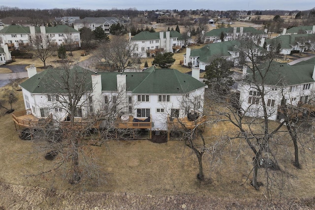 aerial view with a residential view