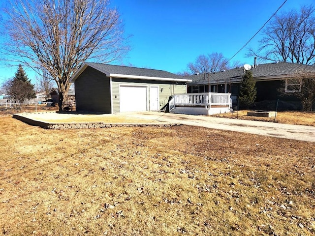 view of front of home with a deck