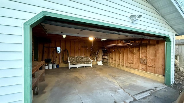 view of garage