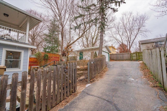 view of road featuring driveway