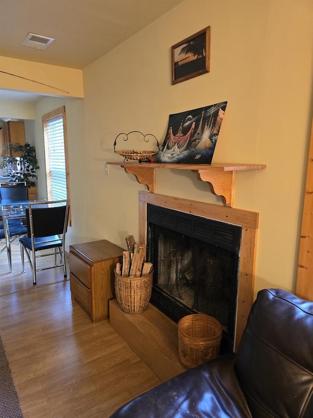 2838 W 3rd Dr, Oxford, WI 53952 - living room featuring a fireplace and wood finished floors