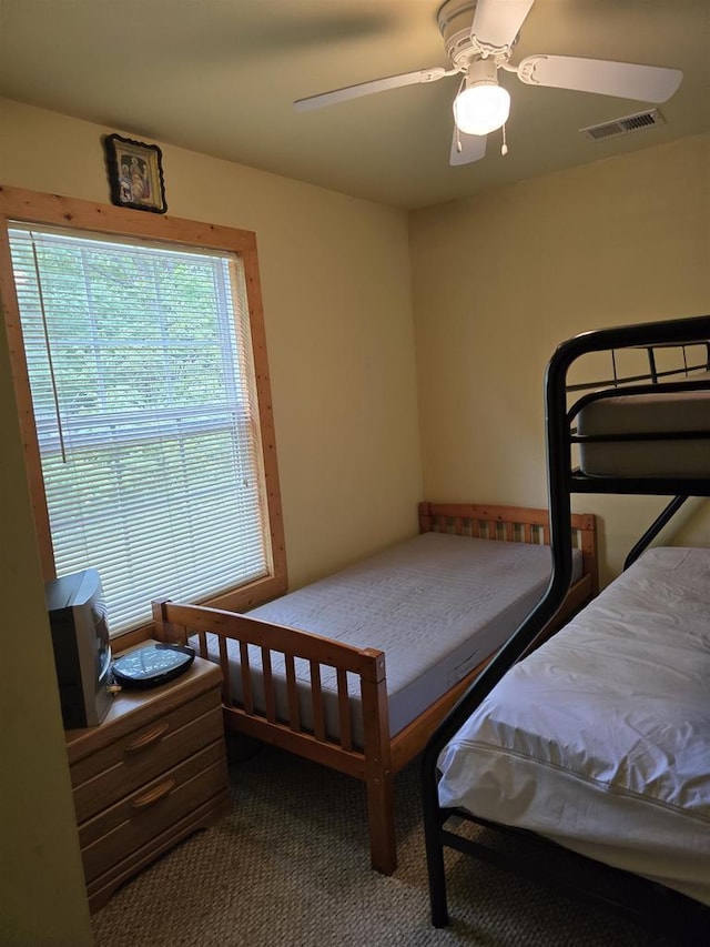 2838 W 3rd Dr, Oxford, WI 53952 - bedroom featuring carpet floors and a ceiling fan