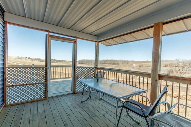 deck with a rural view