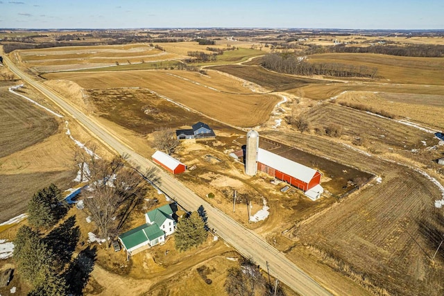 drone / aerial view featuring a rural view