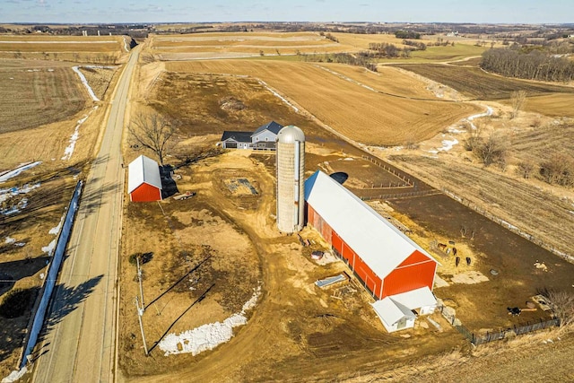 aerial view featuring a rural view