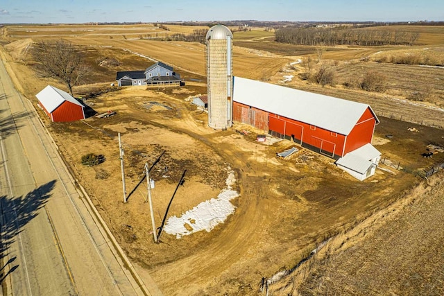 aerial view with a rural view