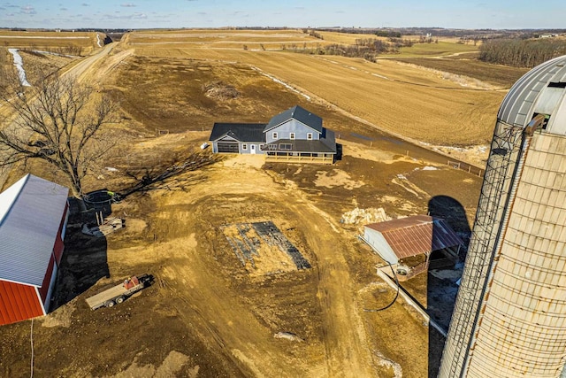 aerial view featuring a rural view